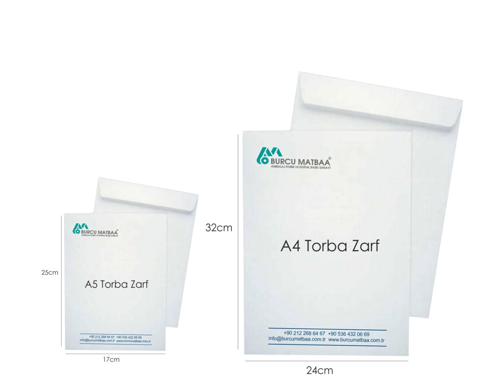 Logolu A4 ve A5 torba zarf baskısı