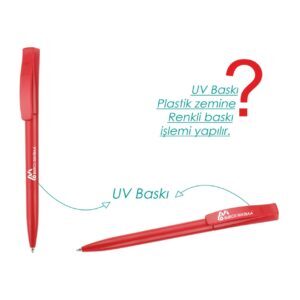 Dreampen Tükenmez Kalem – Kırmızı, çevirmeli, plastik gövde