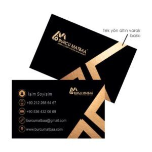 Burcu Matbaa altın yaldızlı kartvizit