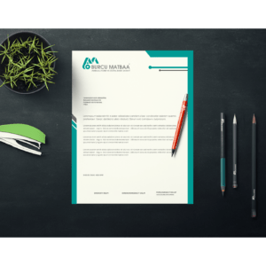 Burcu Matbaa Logo detaylı boş antetli kâğıt şablonu