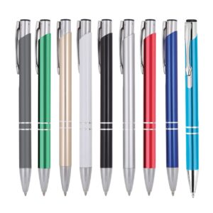 Metal tükenmez kalem basmalı model gümüş detaylı