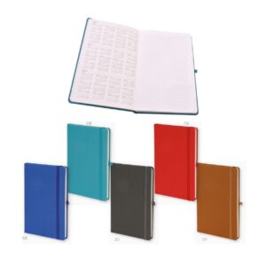 Termo kapaklı kareli defter 13x21 cm lastikli kapak