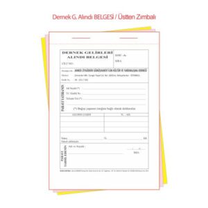 Dernek gelirleri alındı belgesi baskı örneği – üç nüsha form