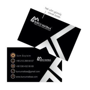 Burcu Matbaa gümüş yaldızlı kartvizit baskı