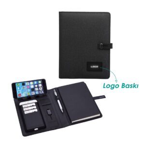 24x19 cm organizer powerbank defter 6000 mAh ışıklı panel