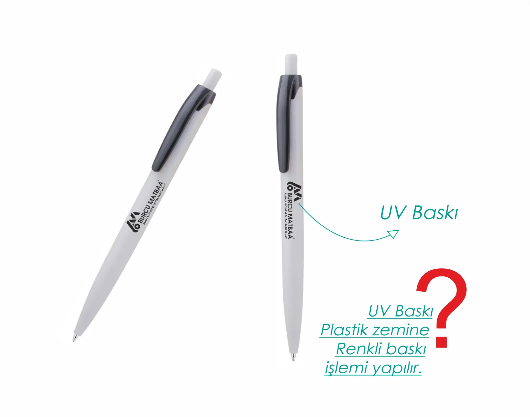 Siyah tokalı plastik tükenmez kalem Creed modeli, reklam için baskılı kalem ve promosyon ürünü.