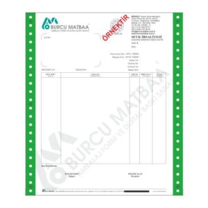 Sürekli form sevk irsaliyesi üç nüshalı baskı modeli