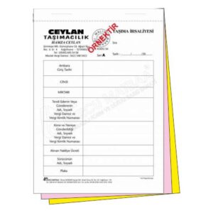 Taşıma irsaliyesi baskı örneği – resmi taşımacılık formu