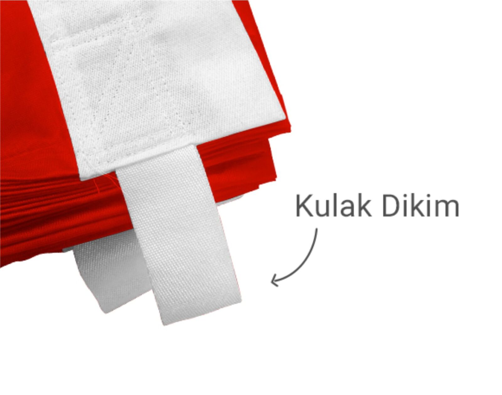 Kulak dikim görseli – bayrak ve kumaş detayları