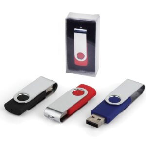 Döner Kapaklı USB Baskı – Alüminyum plastik gövde, lazer kazımalı, 64GB