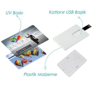 USB Kartvizit Baskı – 16GB UV baskılı kartvizit şeklinde USB bellek